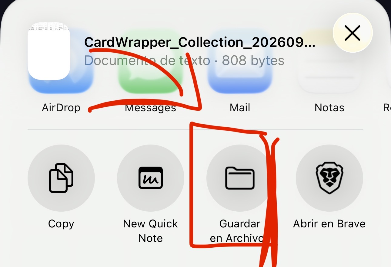 iOS share sheet after exporting from Lotus Scan, with Save to Files highlighted